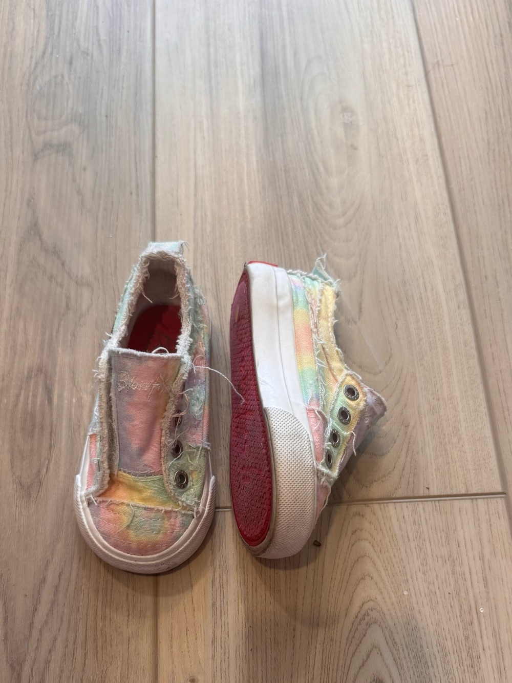 Kids Slip-On Tie-Dye Canvas Sneakers - Pastel Rainbow